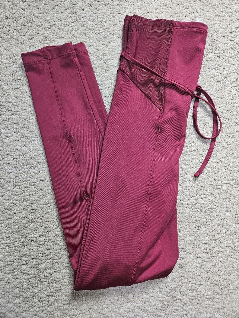 Free People Movement Maroon Skinny Pull On Athletic Gym Leggings XSmall Stretch